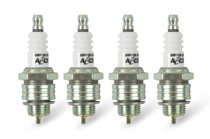 HP Copper Spark Plug Shorty 14MM Thread .375 In Reach Gasket (Flat) Seat 4 Pack ACCEL
