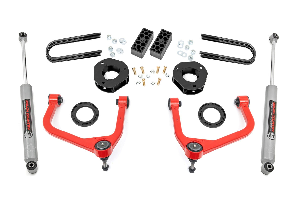 3.5 Inch Lift Kit Red Chevy Silverado 1500 2WD/4WD (2025-2026) Rough Country