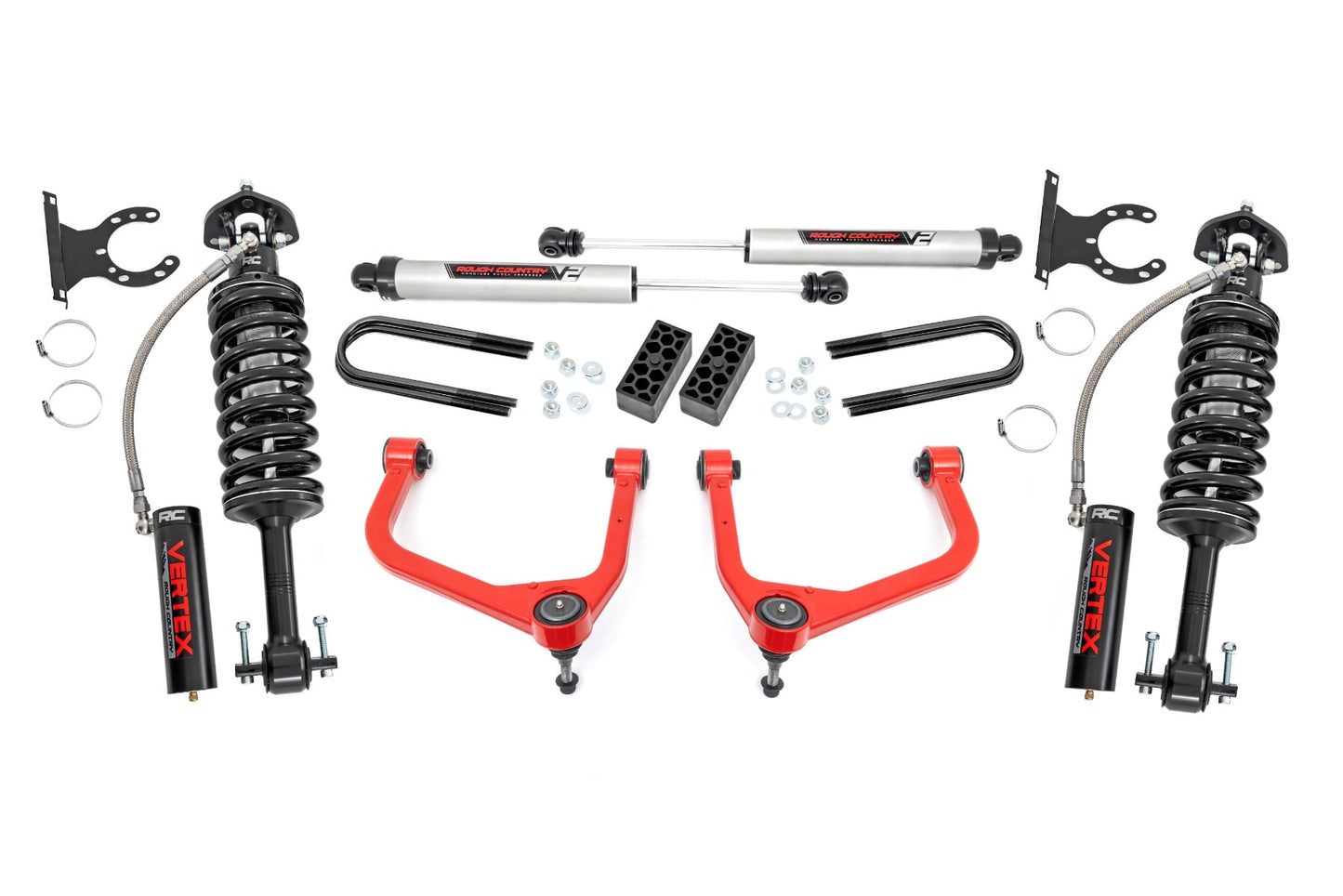 3.5 Inch Lift Kit Vertex/V2 Red Chevy Silverado 1500 2WD/4WD (2025-2026) Rough Country