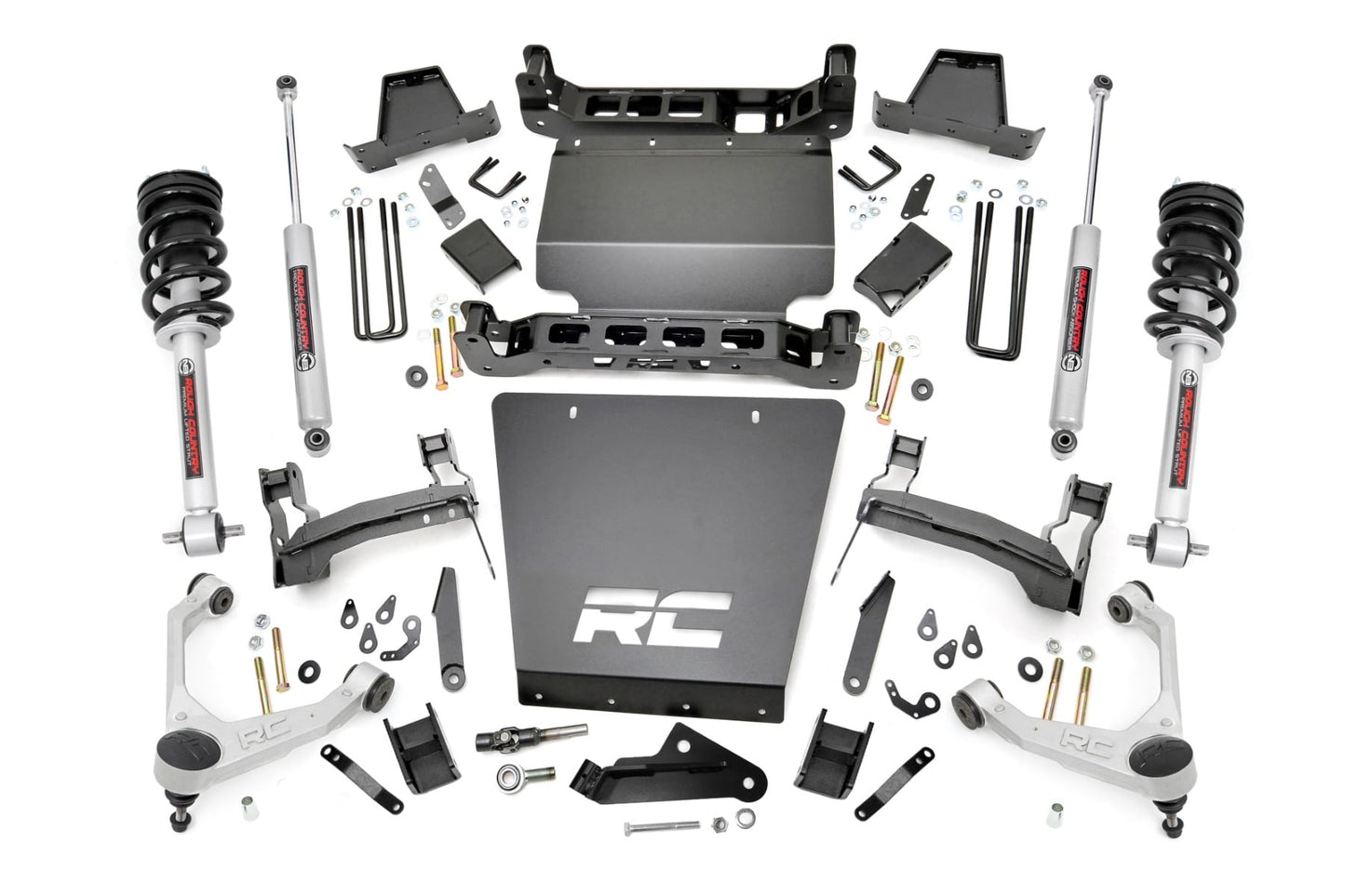 7 Inch Stamped Steel LCA Lift Kit Forged UCA Bracket N3 Struts Silverado/Sierra 1500 (16-18) Rough Country