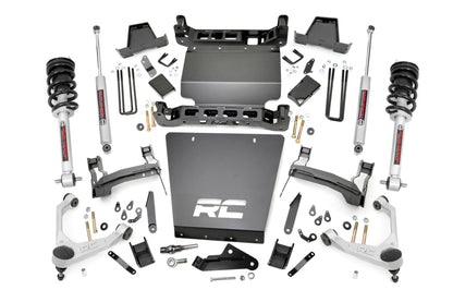 7 Inch Stamped Steel LCA Lift Kit Forged UCA Bracket N3 Struts Silverado/Sierra 1500 (16-18) Rough Country
