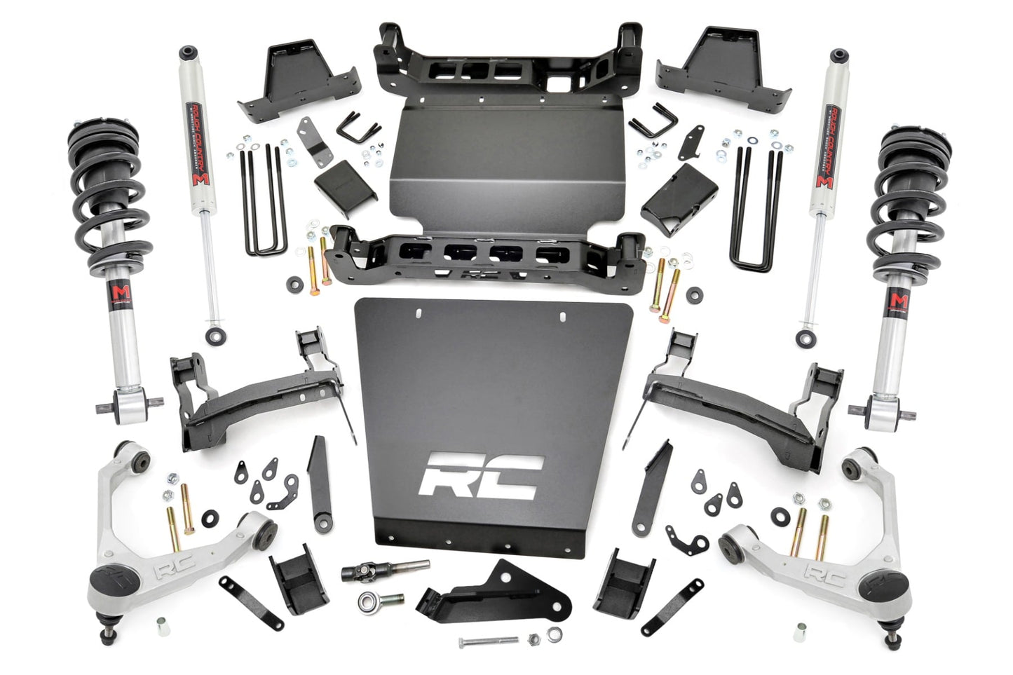 7 Inch Stamped Steel LCA Lift Kit Forged UCA Bracket M1 Struts/M1 Silverado/Sierra 1500 (16-18) Rough Country