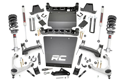 7 Inch Stamped Steel LCA Lift Kit Forged UCA Bracket M1 Struts/M1 Silverado/Sierra 1500 (16-18) Rough Country