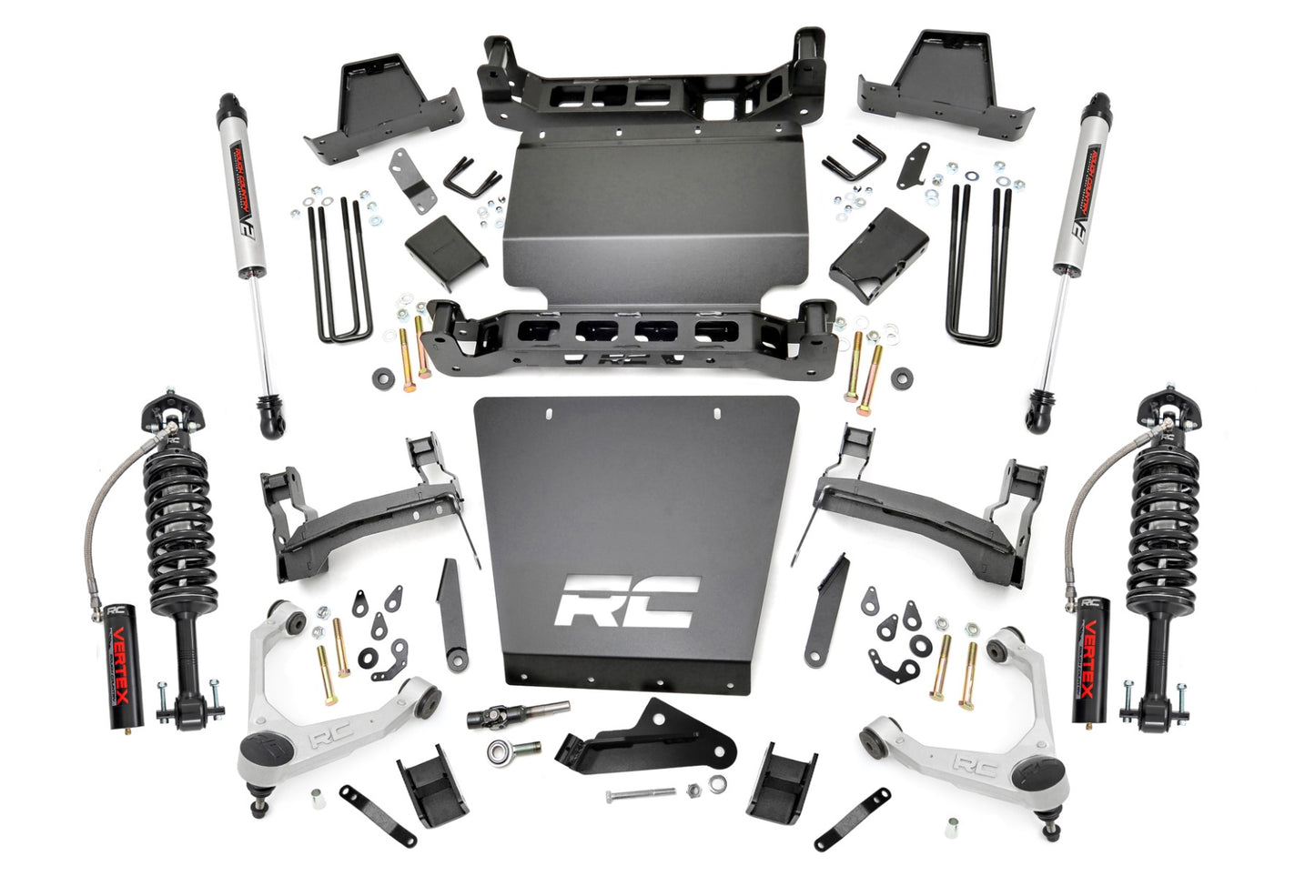 7 Inch Stamped Steel LCA Lift Kit Forged UCA Bracket Vertex/V2 Shks Silverado/Sierra 1500 (16-18) Rough Country