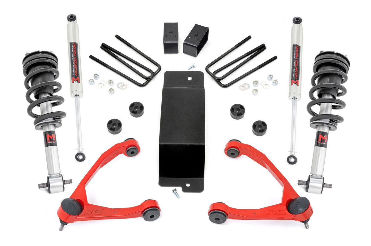 3.5 Inch Lift Kit Forged UCA M1 Strut - Red Silverado/Sierra 1500 (14-16) Rough Country