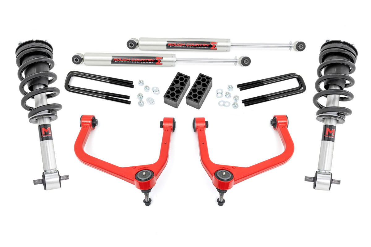 3.5 Inch Lift Kit M1 Struts/M1 Red GMC Sierra 1500 2WD/4WD (2019-2025) Rough Country