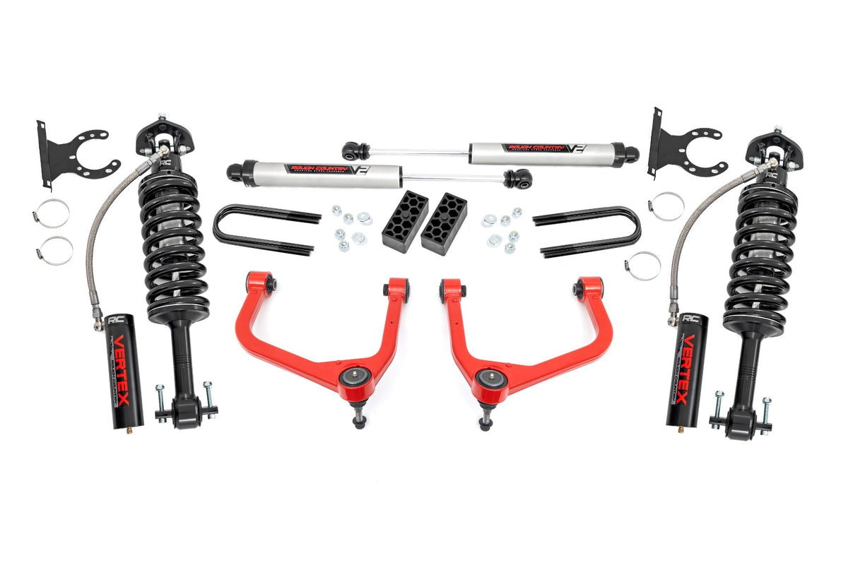 3.5 Inch Lift Kit Vertex/V2 Rear Mono Leaf Red Chevy Silverado 1500 (22-24) Rough Country