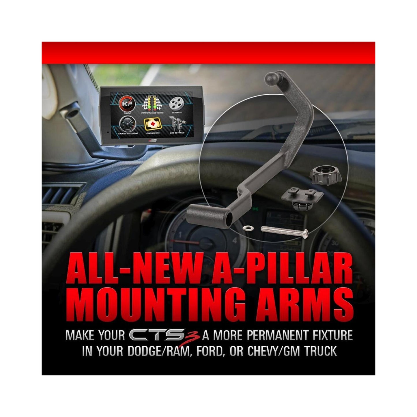 A-Pillar Display Mount 2015-2019 Silverado/Sierra 2500/3500 Edge Products