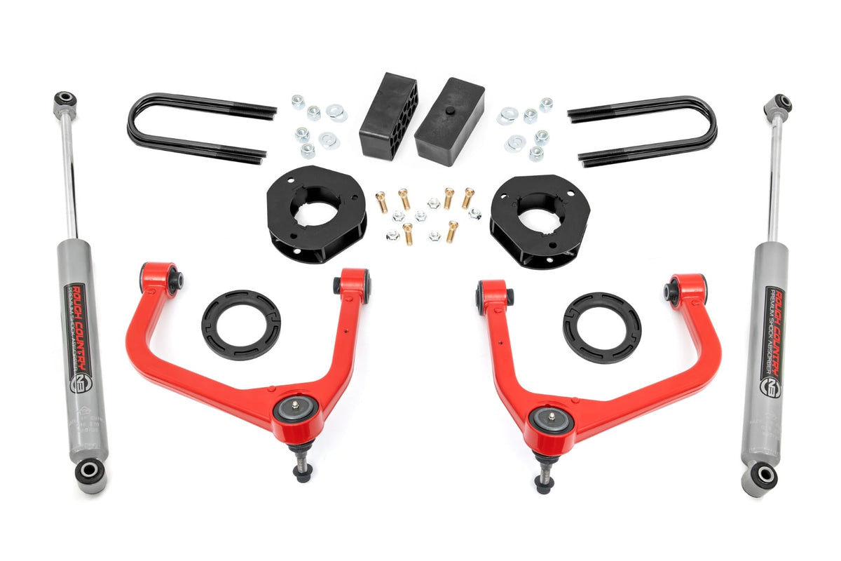 3.5 Inch Lift Kit Mono Leaf Rear Red GMC Sierra 1500 2WD/4WD (2025-2026) Rough Country