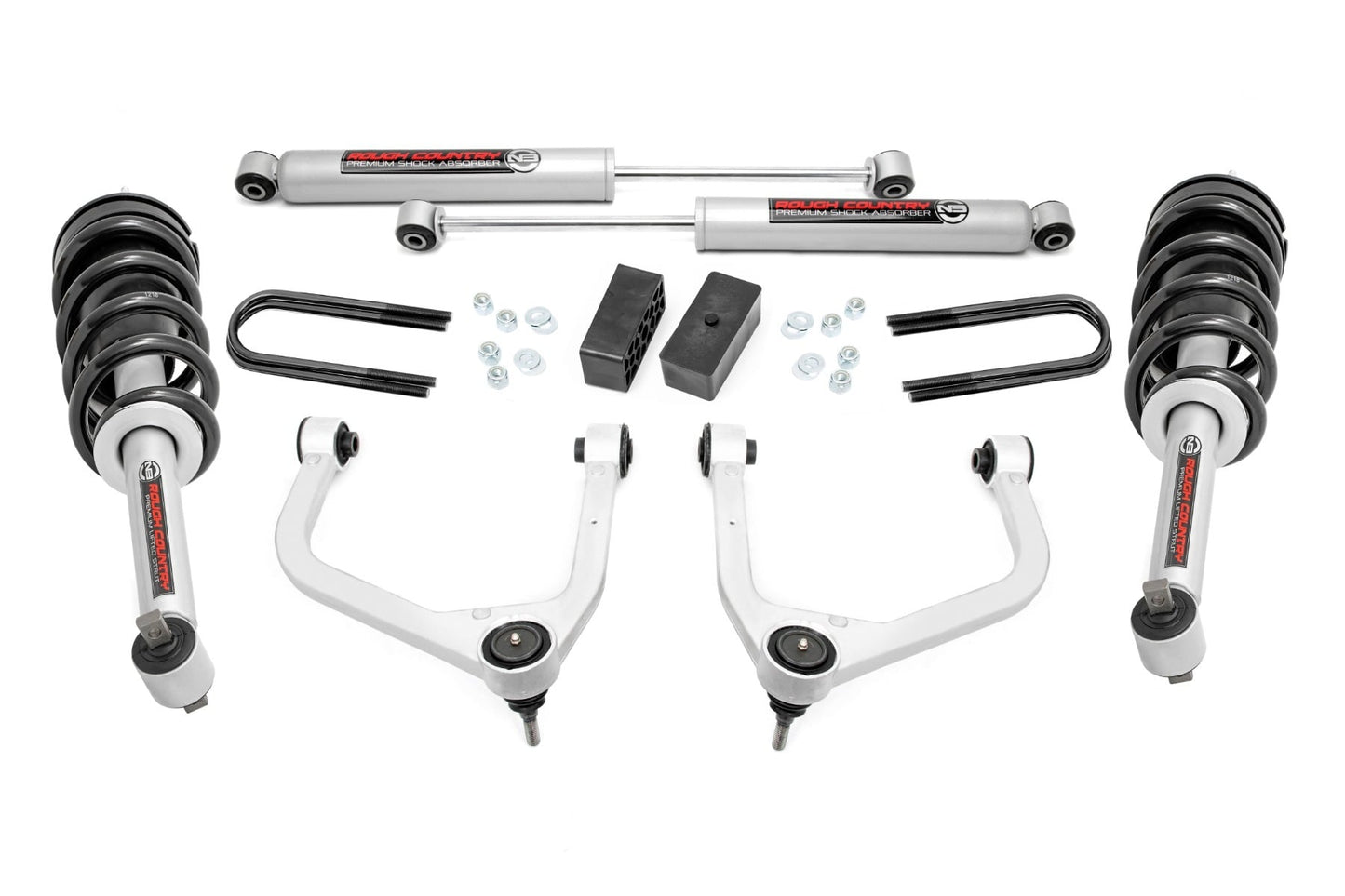 3.5 Inch Lift Kit Mono Leaf Rear N3 Struts GMC Sierra 1500 (25-26) Rough Country