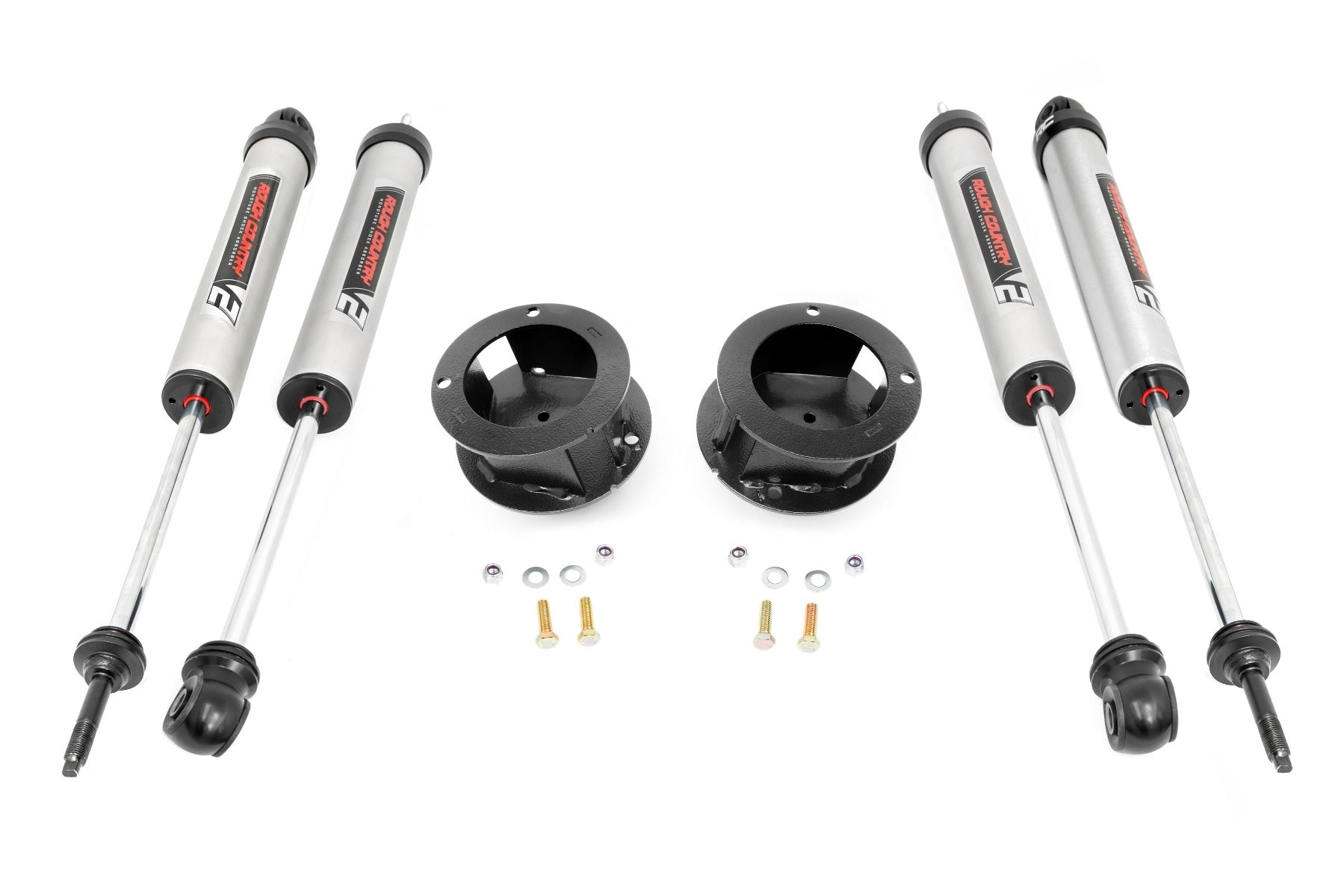 2.5 Inch Ram Leveling Kit w/ V2 Shocks Coil Spring For 14-Up 2500/3500 4WD Rough Country