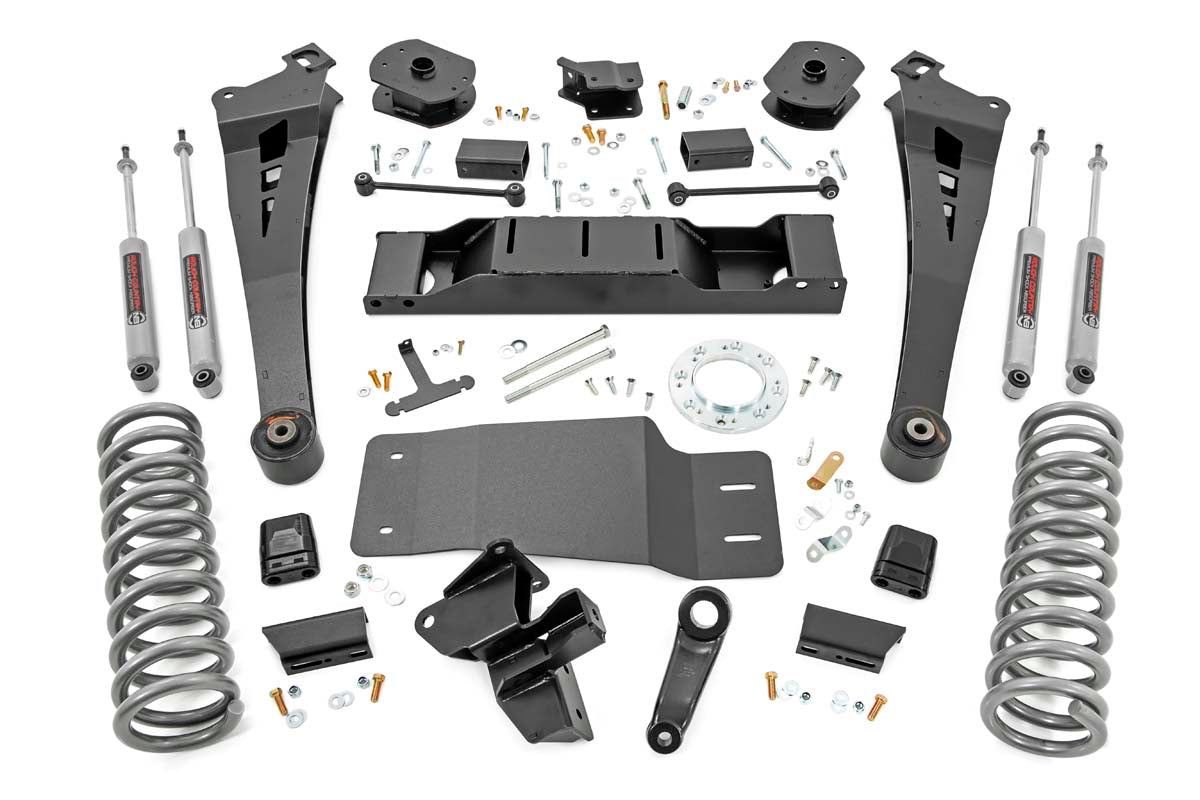 5.0 Inch Dodge Suspension Lift Kit Standard Rate Coil Springs Radius Arms 19-Up Ram 2500 4WD w/ AISIN Transmission Diesel Rough Country