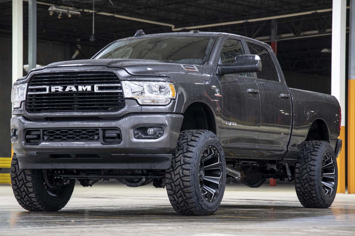 5.0 Inch Dodge Suspension Lift Kit Dual Rate Front and Rear Coil Springs Radius Arms 19-Up Ram 2500 4WD Diesel Rough Country