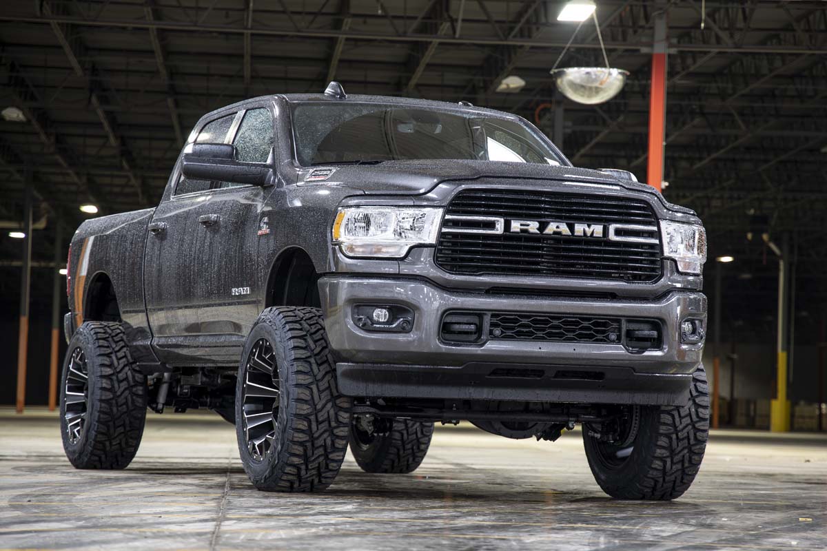5.0 Inch Dodge Suspension Lift Kit Dual Rate Front and Rear Coil Springs Radius Arms 19-Up Ram 2500 4WD Diesel Rough Country