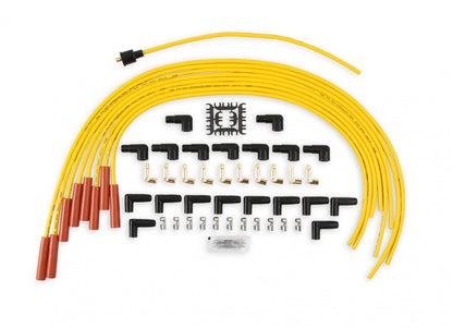 Spark Plug Wire Set 8MM Yellow With Orange Straight Boots 4040 8MM Universal Fit Super Stock Spark Plug Wire Sets Feature A Spiral Core And A Yellow Silicone Jacket ACCEL