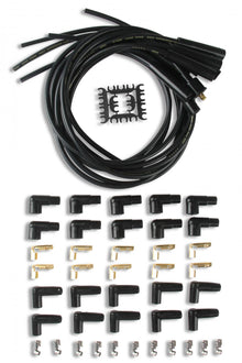 Spark Plug Wire Set- 8MM Black Wire With Black Straight Boots 4040K, Spark Plug Wires, Super Stock, Spiral Core, 8Mm, Black, Set ACCEL