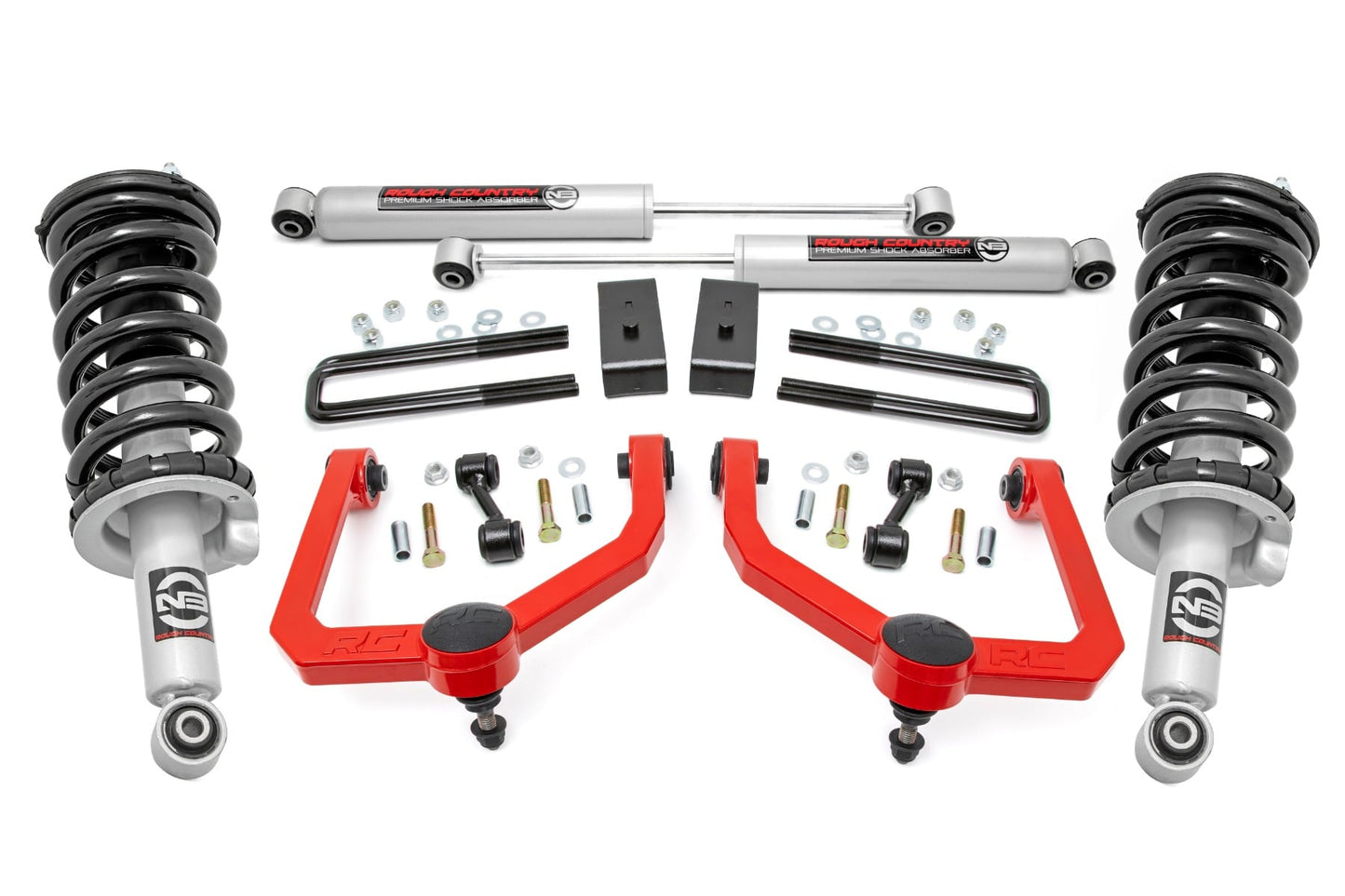 3 Inch Lift Kit N3 Struts & Shocks Red Nissan Titan 2WD/4WD (2004-2024) Rough Country