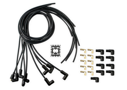 Spark Plug Wire Set Universal 90 Deg Black Ceramic Boots 9001Ck, Spark Plug Wires, Pro Fit Ceramic, Spiral Core, 8Mm, Black, Set ACCEL