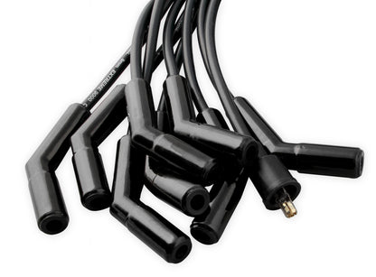 Spark Plug Wire Set Universal 135 Deg Black Ceramic Boots 9002Ck, Spark Plug Wires, Pro Fit Ceramic, Spiral Core, 8Mm, Black, Set ACCEL