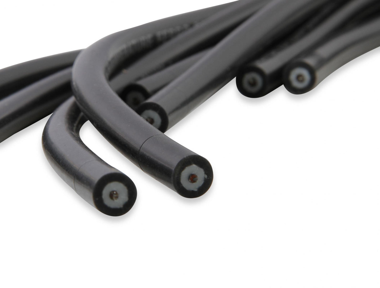 Spark Plug Wire Set Universal 135 Deg White Ceramic Boots 9002C, Spark Plug Wires, Pro Fit Ceramic, Spiral Core, 8Mm, Black, Set ACCEL