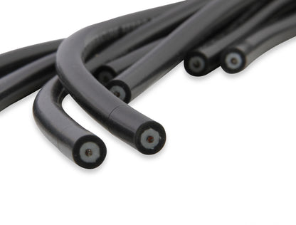Spark Plug Wire Set Universal 135 Deg White Ceramic Boots 9002C, Spark Plug Wires, Pro Fit Ceramic, Spiral Core, 8Mm, Black, Set ACCEL