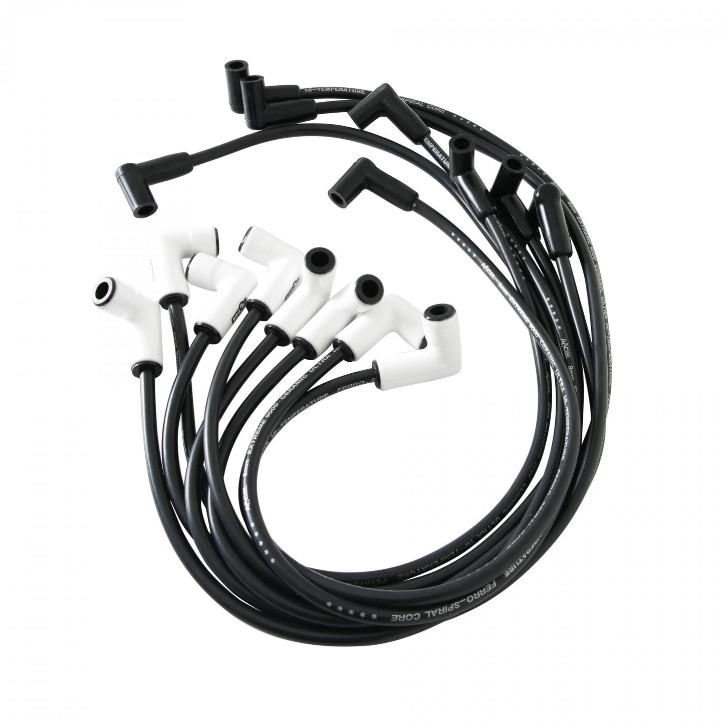 Spark Plug Wire Set-Extreme 9000 Ceramic-Chevy/Gmc V8 Hei 75-86 Over Valve Cover This Custom Fit Extreme Heat Ceramic Boot Spark Plug Wire Set Fits Chevy/Gmc V8 Hei Applications 75-86 ACCEL