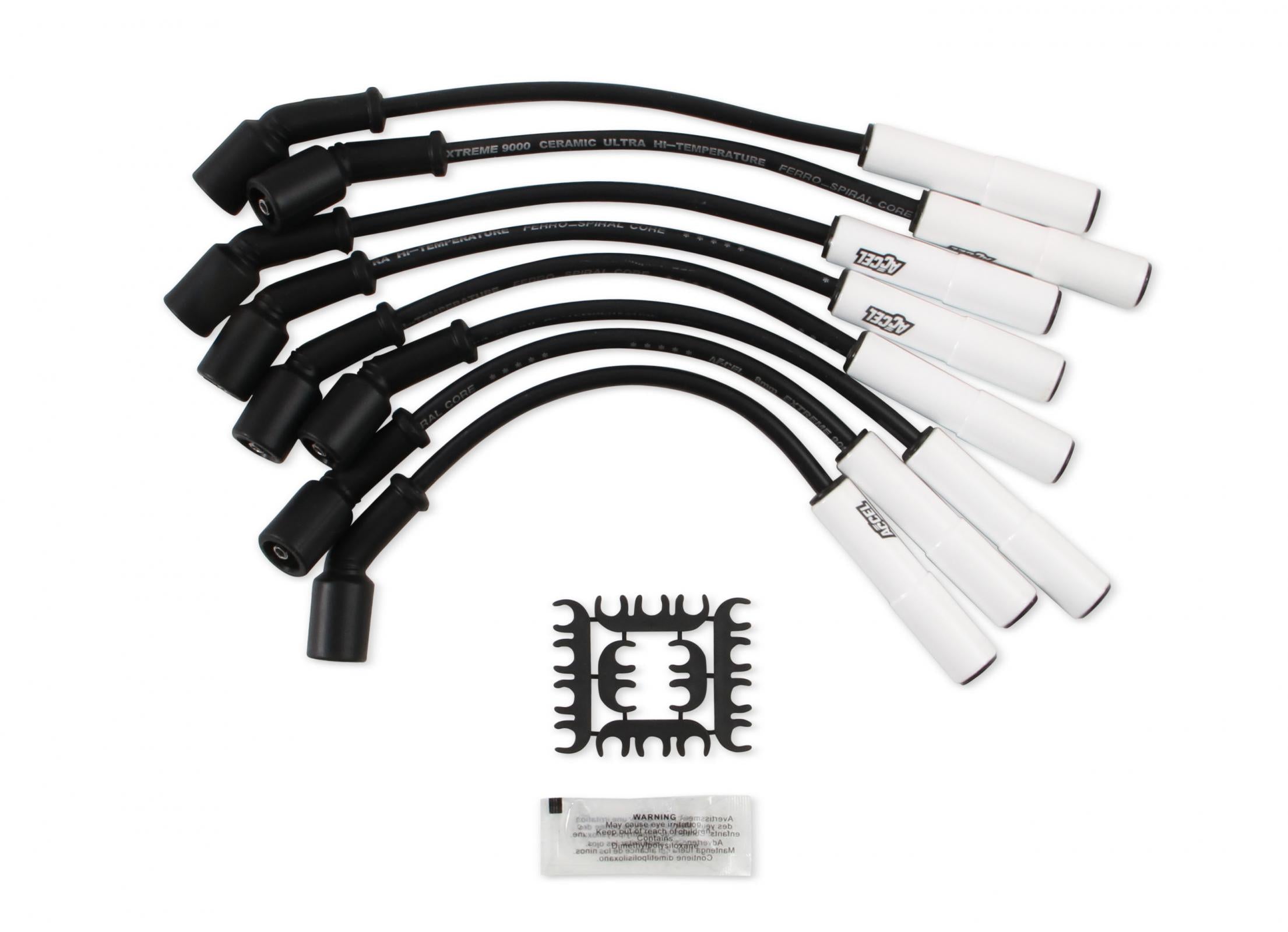Spark Plug Wire Set Extreme 9000 Ceramic Boot Custom Fit Extreme Heat Ceramic Boot Wire Sets 12 Direct Fit For 2014+ Gen 5 Lt1/Lt4 Based Engines Corvette/Camaro/Truck/Suv ACCEL