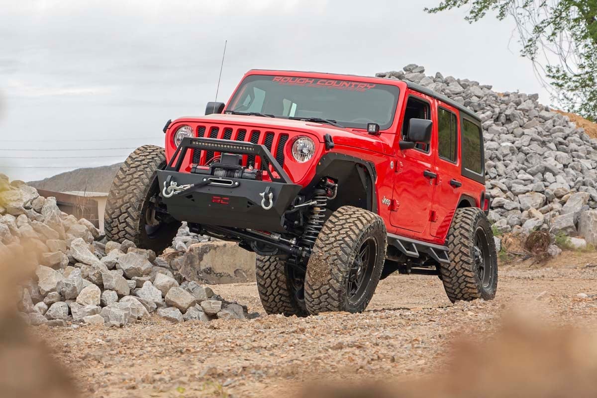 3.5 Inch Lift Kit Adj Lower FR D/S M1R Non-Rubicon Jeep Wrangler Unlimited (24-26) Rough Country