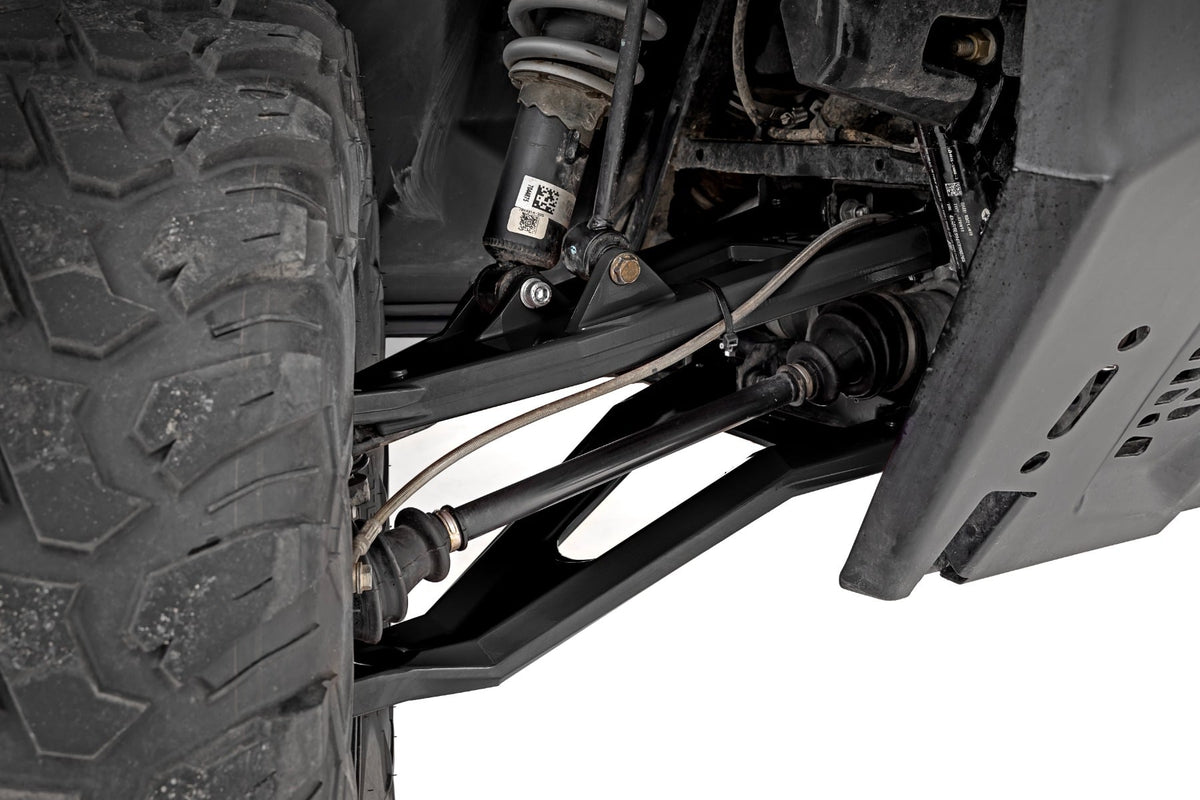 Black Forged Alum High Clearance 2 Inch Fwd Offset Control Arms w/Ball Joints Polaris Ranger 1000XP Rough Country