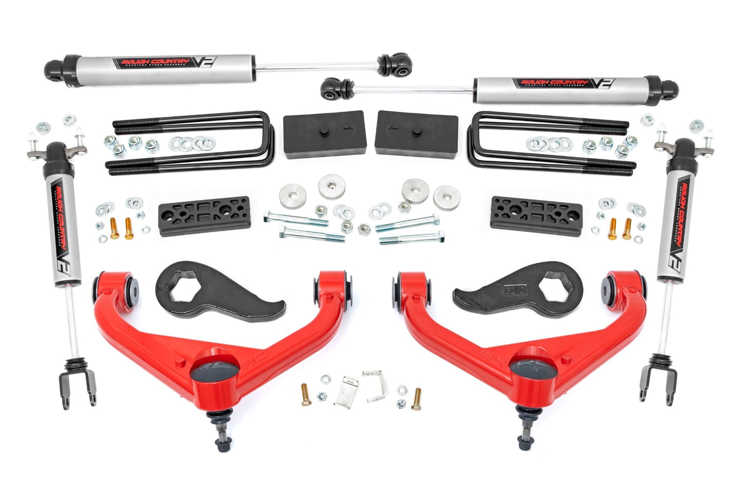 3 Inch Lift Kit UCAs V2 Red Silverado/Sierra 2500HD/3500HD (20-26) Rough Country