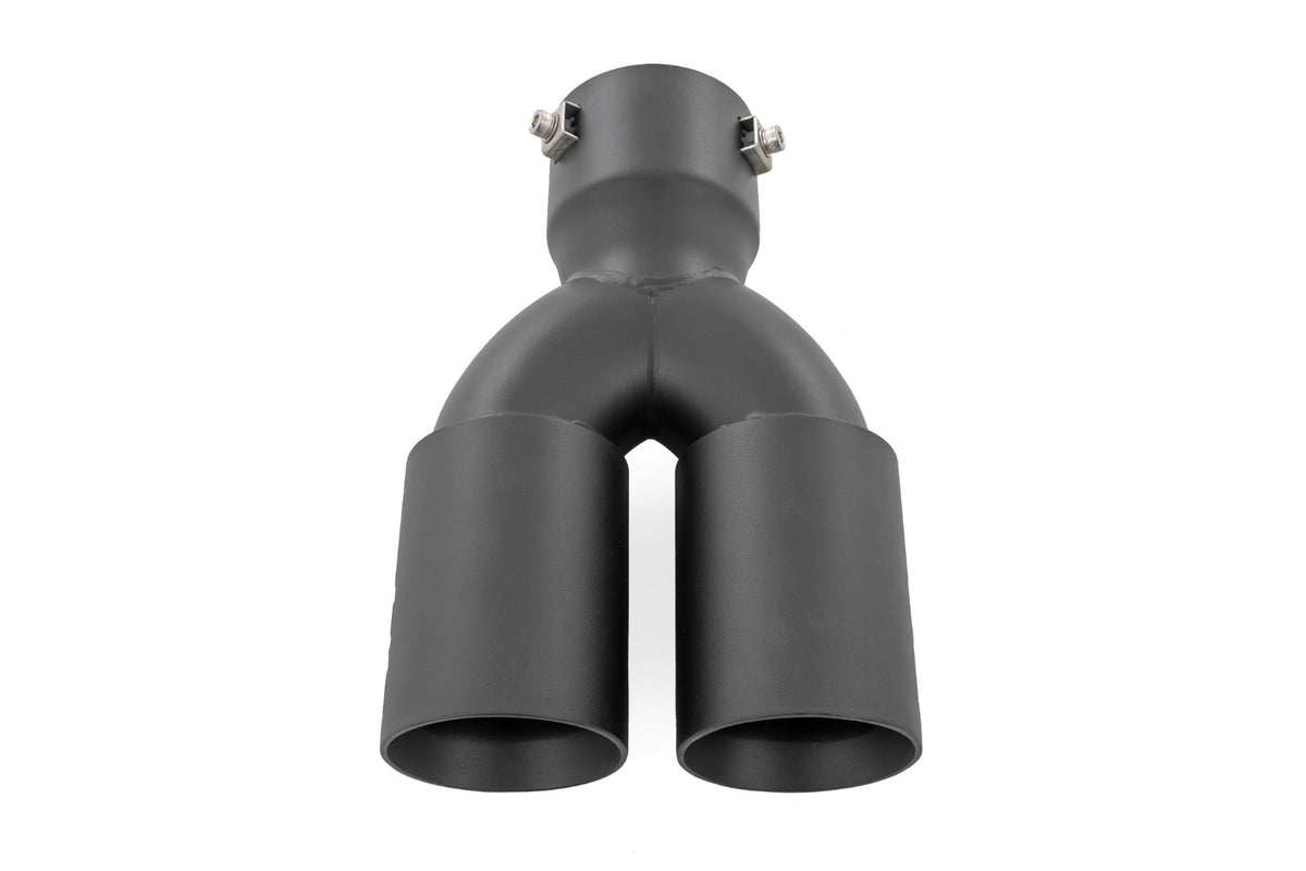 Exhaust Tip Black Red RC Logo 2.5-3 Inch Pipe Single Inlet Dual Outlet Rough Country