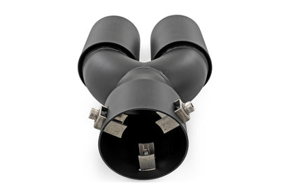 Exhaust Tip Black Red RC Logo 2.5-3 Inch Pipe Single Inlet Dual Outlet Rough Country