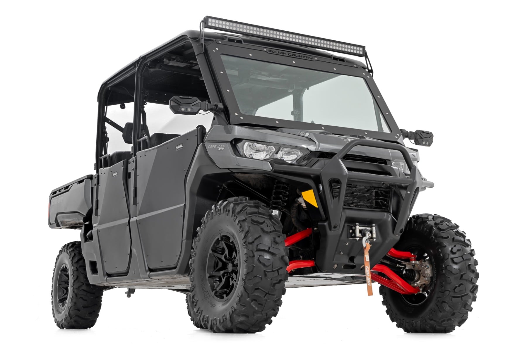 Aluminum Control Arms High Clearance w/ 2 Inch Forward Offset Red Can-Am Defender HD Rough Country