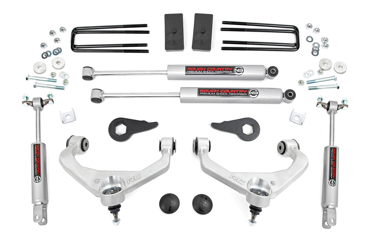 3.5 Inch Lift Kit w/ Overloads Silverado/Sierra 2500HD/3500HD (11-19) Rough Country