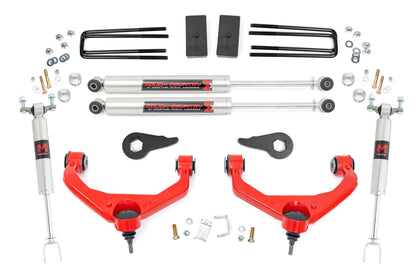 3.5 Inch Lift Kit M1 w/ Overloads Red Silverado/Sierra 2500HD/3500HD (11-19) Rough Country