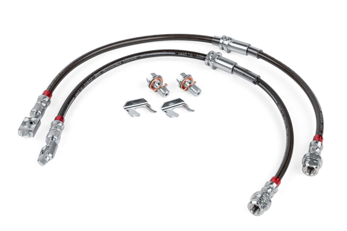 Braided Stainless Steel Brake Lines (Set of 2) Front Fits 2005-2022 Audi A3, Volkswagen Beetle, CC, Eos, GTI, Jetta, Passat, Rabbit, Tiguan, Tiguan Limited APR
