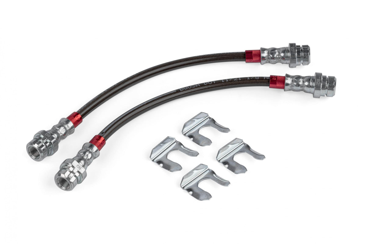 Braided Stainless Steel Brake Lines (Set of 2) Rear Fits Audi A3 Quattro 06-13, A3 06-13 VW Golf R 12-13, Eos 07-16, R32 08, GTI 06-14, CC 09-17, Beetle 12-19, Rabbit 06-09, Jetta 05-18, Golf 10-14, Passat 06-13 APR